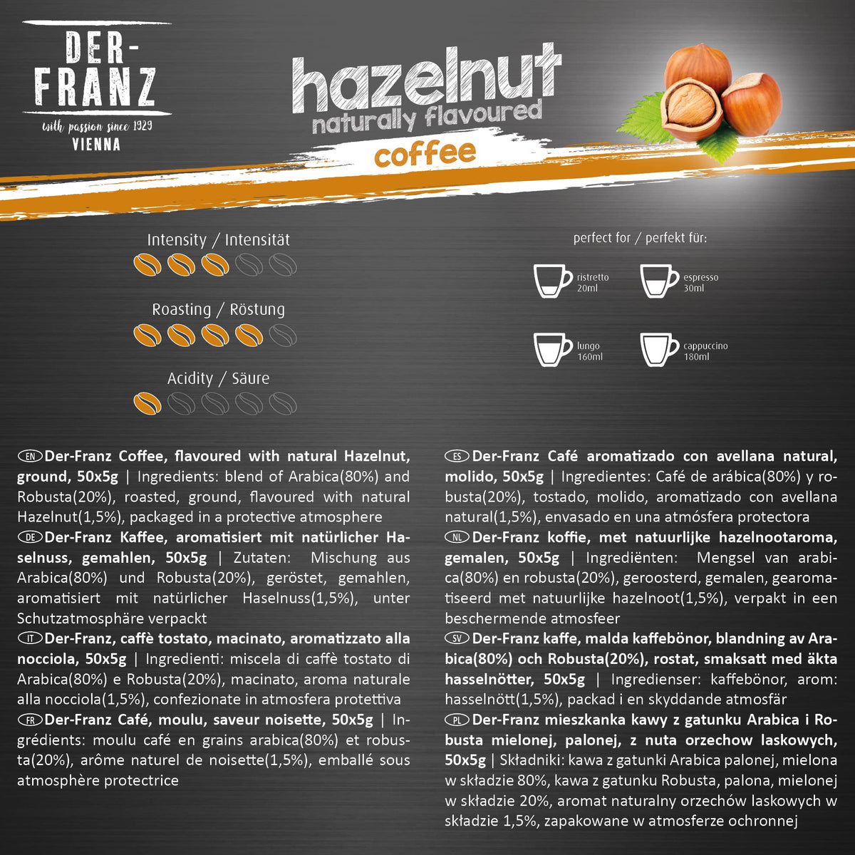 Der-Franz Hazelnut Aroma Coffee Capsules - 10 Count Pack of 4 3