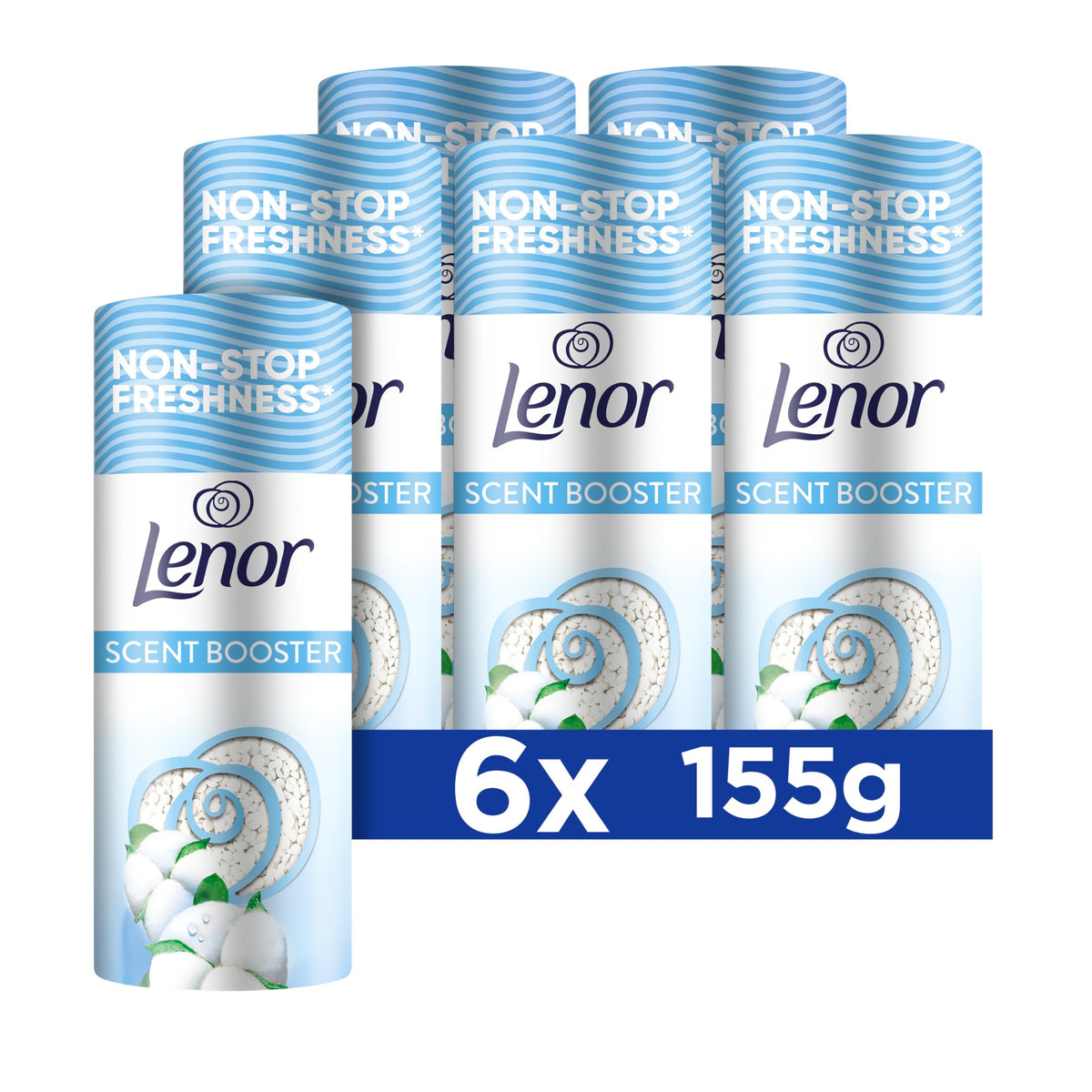 Lenor Laundry Scent Booster Beads - Cool Cotton Scent, 12 Weeks Freshness | Pack of 6 x 155g 1