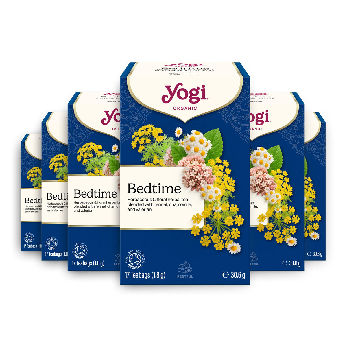 Yogi Bedtime Organic Herbal Tea - Promotes Relaxation | 6 Boxes | 102 Tea Bags
