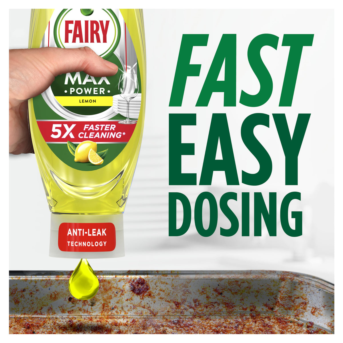 Fairy Max Power Washing Up Liquid Lemon - Easy & Effortless Cleaning, 730 ml (Pack of 2) 3