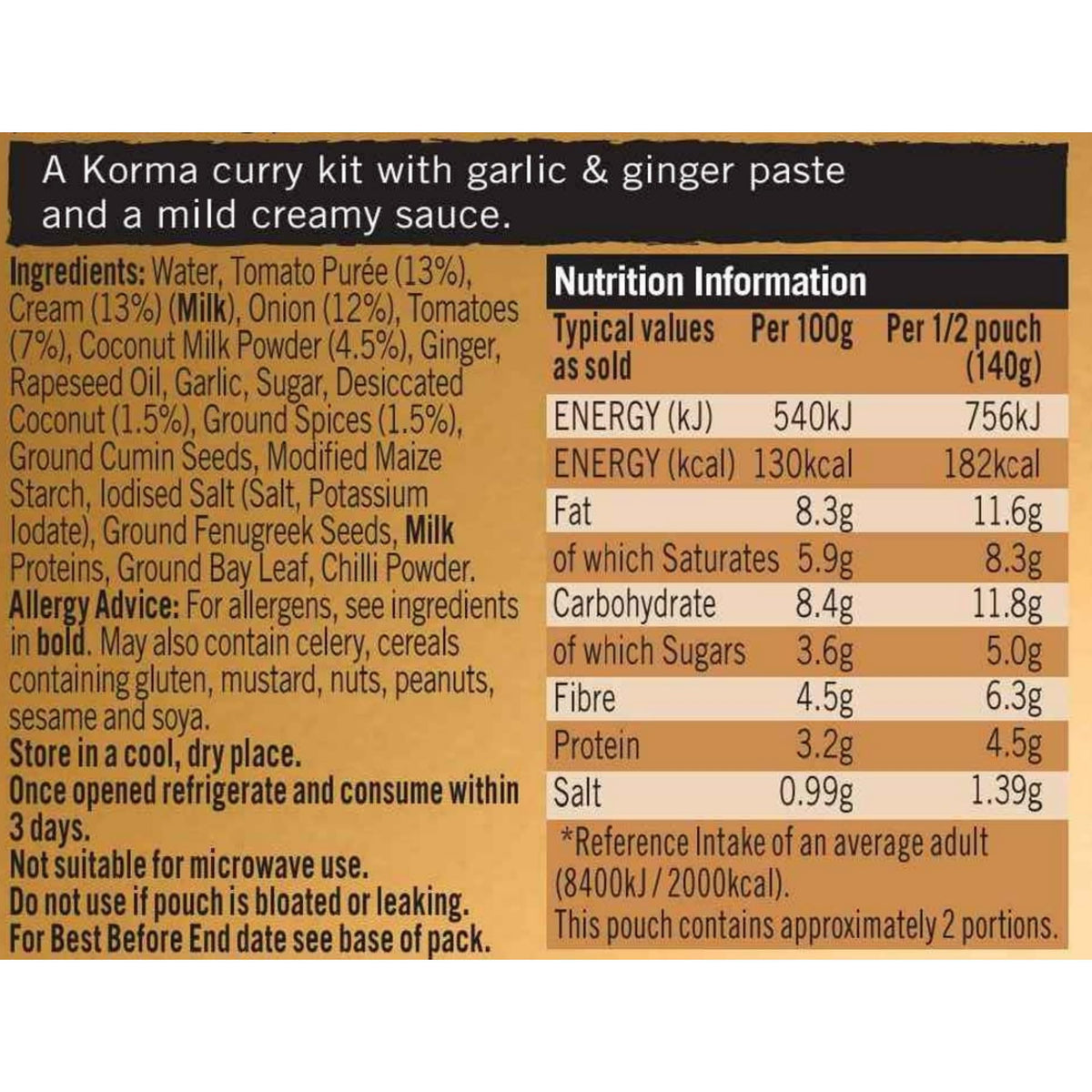 Sharwood's Chef's Special Creamy Korma Curry Kit - Mild & Creamy | 5 x 280g Kits 8