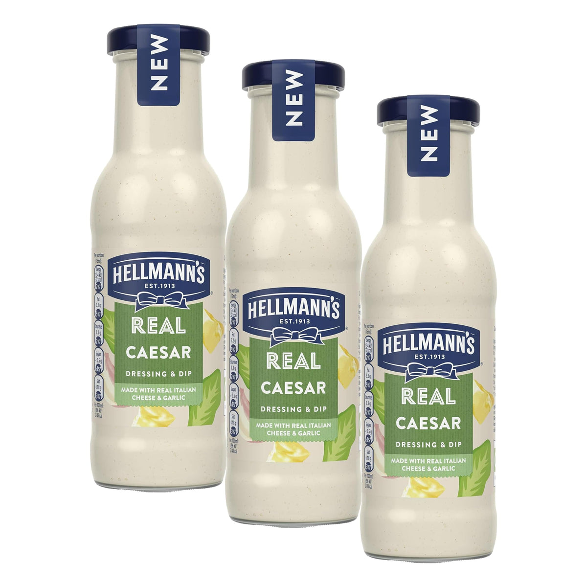 Hellmann's Caesar Salad Dressing - Creamy & Tangy | Made with Real Italian Cheese & Garlic | 250 ml (Pack of 3)