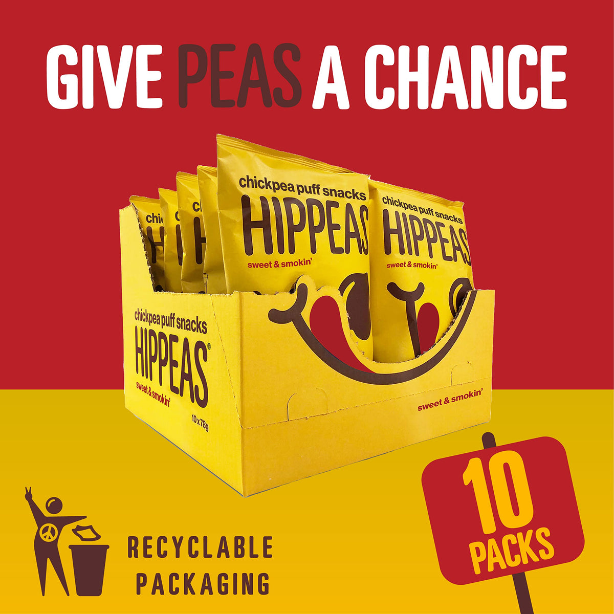 Hippeas Smoky Paprika Chickpea Puffs - Vegan, Gluten-Free | 10 x 78g Sharing Bags 6
