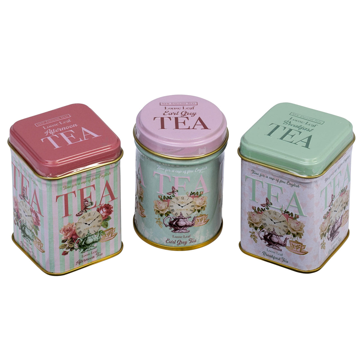 New English Teas Time for Tea Vintage Tea Tins - 70g Loose Leaf Tea Trio 1