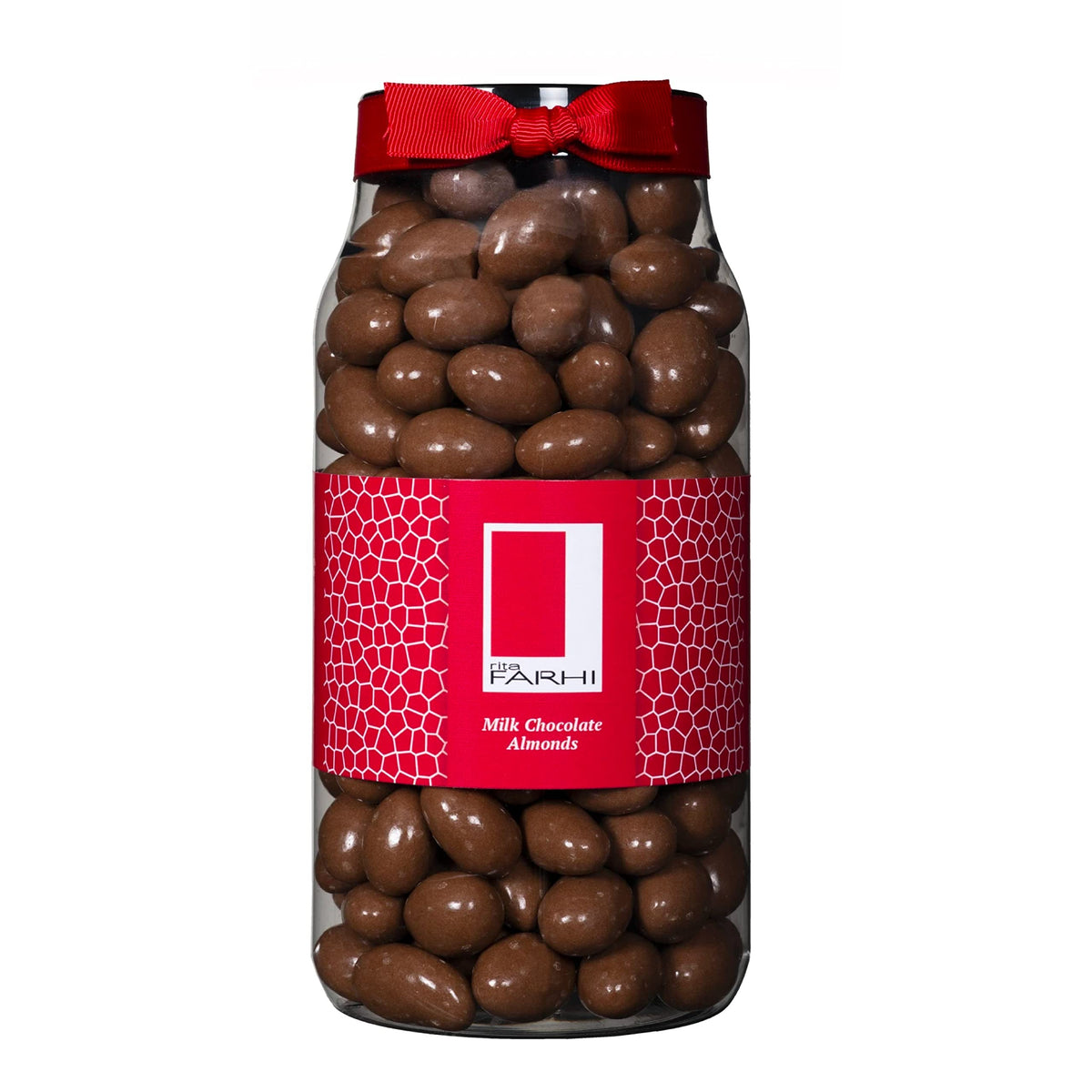 Rita Farhi Milk Chocolate Covered Almonds - 770g Jar | Vegetarian | Rainforest Alliance Certified
