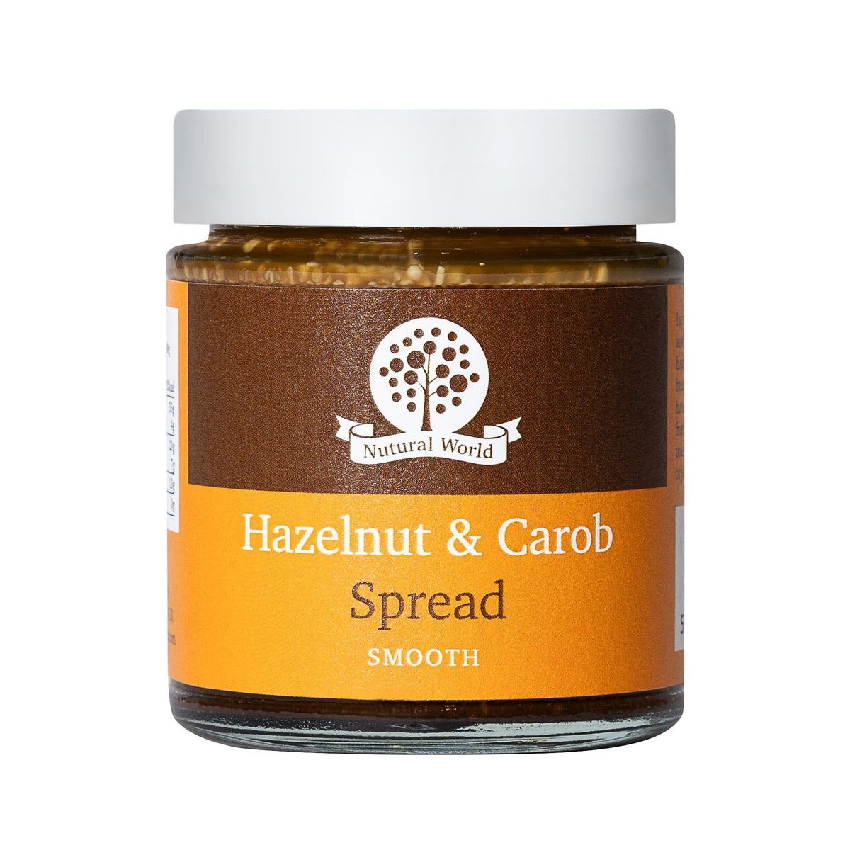 Nutural World Smooth Hazelnut and Carob Spread - No Added Sugar, Vegan, 170g