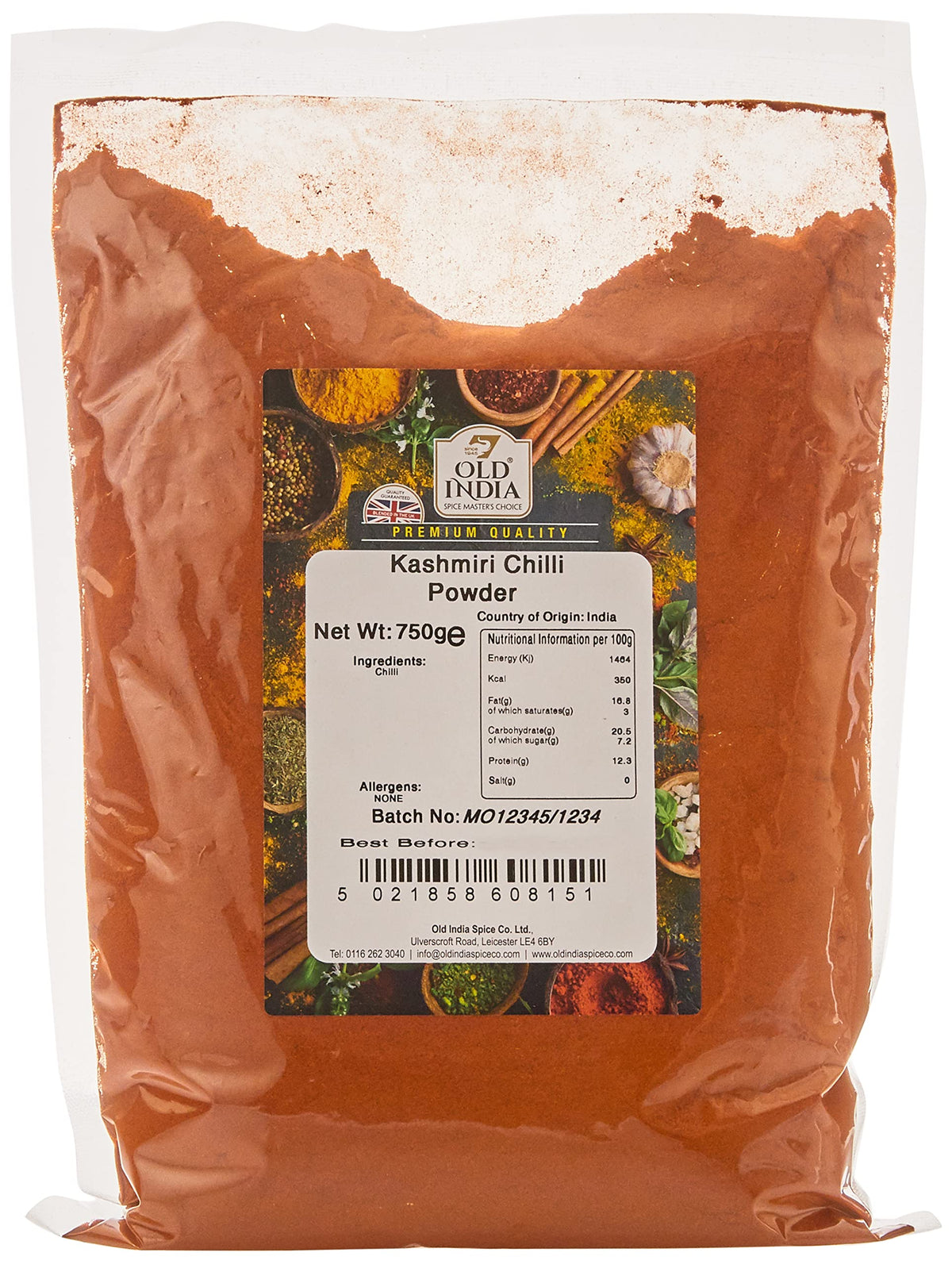 Old India Kashmiri Chili Powder - 750g Natural Spice 1