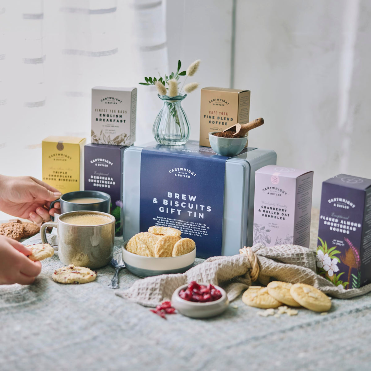 Cartwright & Butler Brew & Biscuit Hamper - 4 Biscuit Varieties, English Breakfast Tea & Coffee