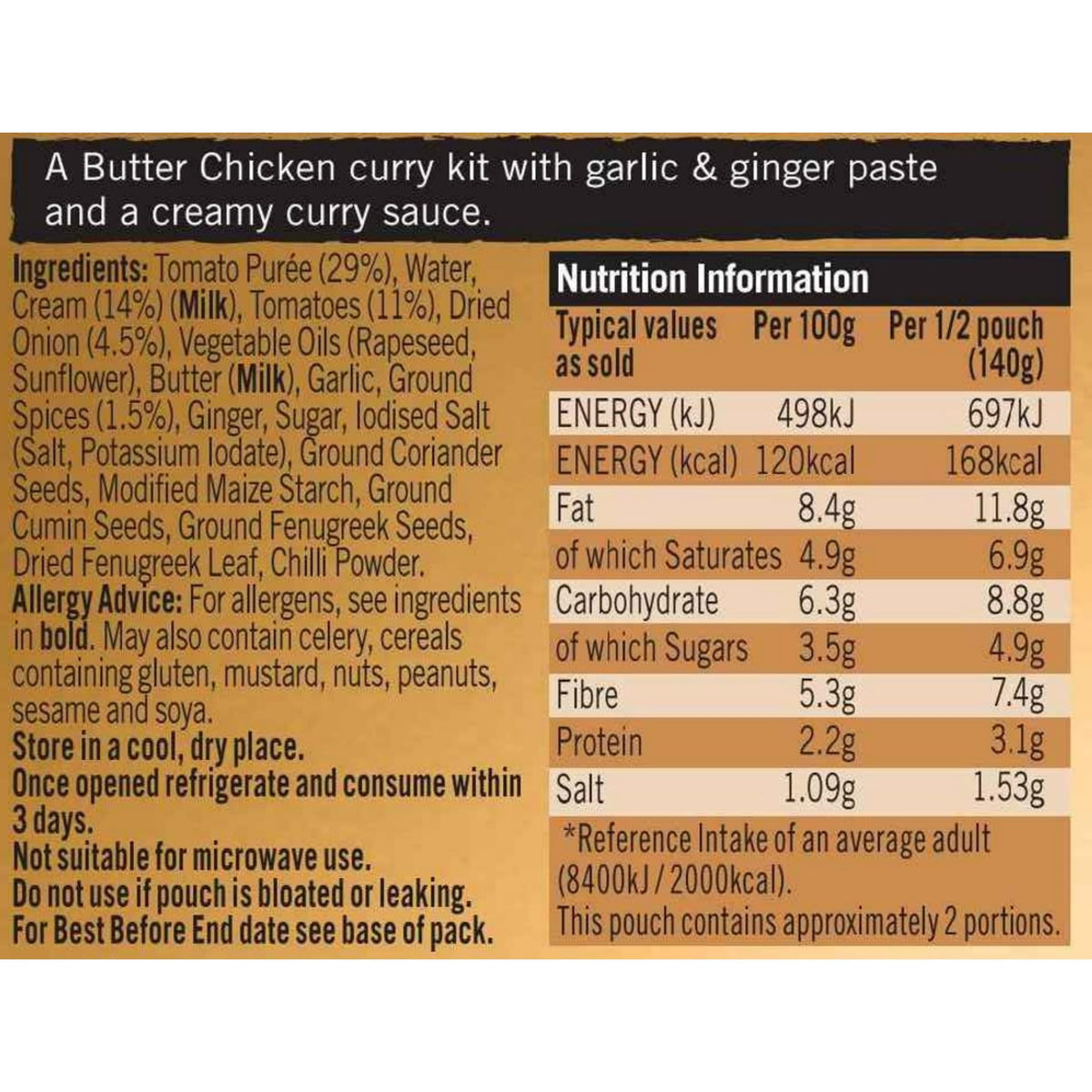Sharwood's Chef's Special Butter Chicken Curry Kit - 280g Pack of 5 8