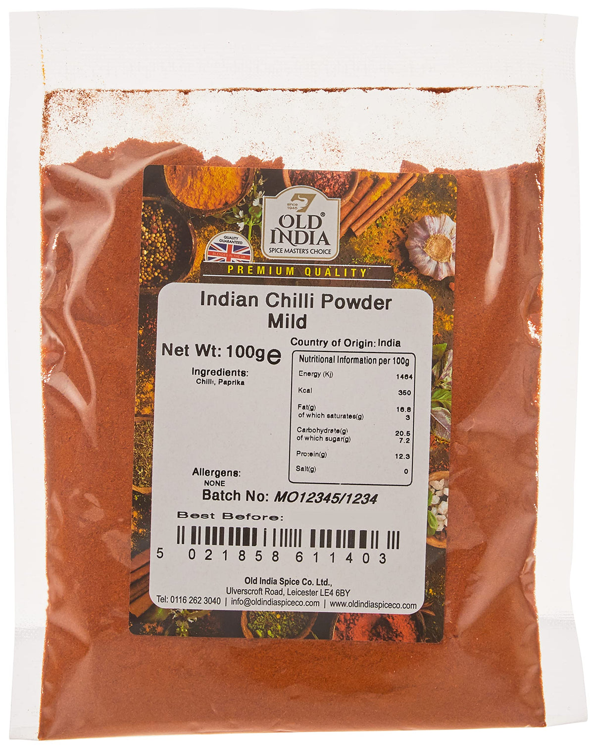 Old India Mild Chili Powder - 100g | Natural, Additive-Free 1