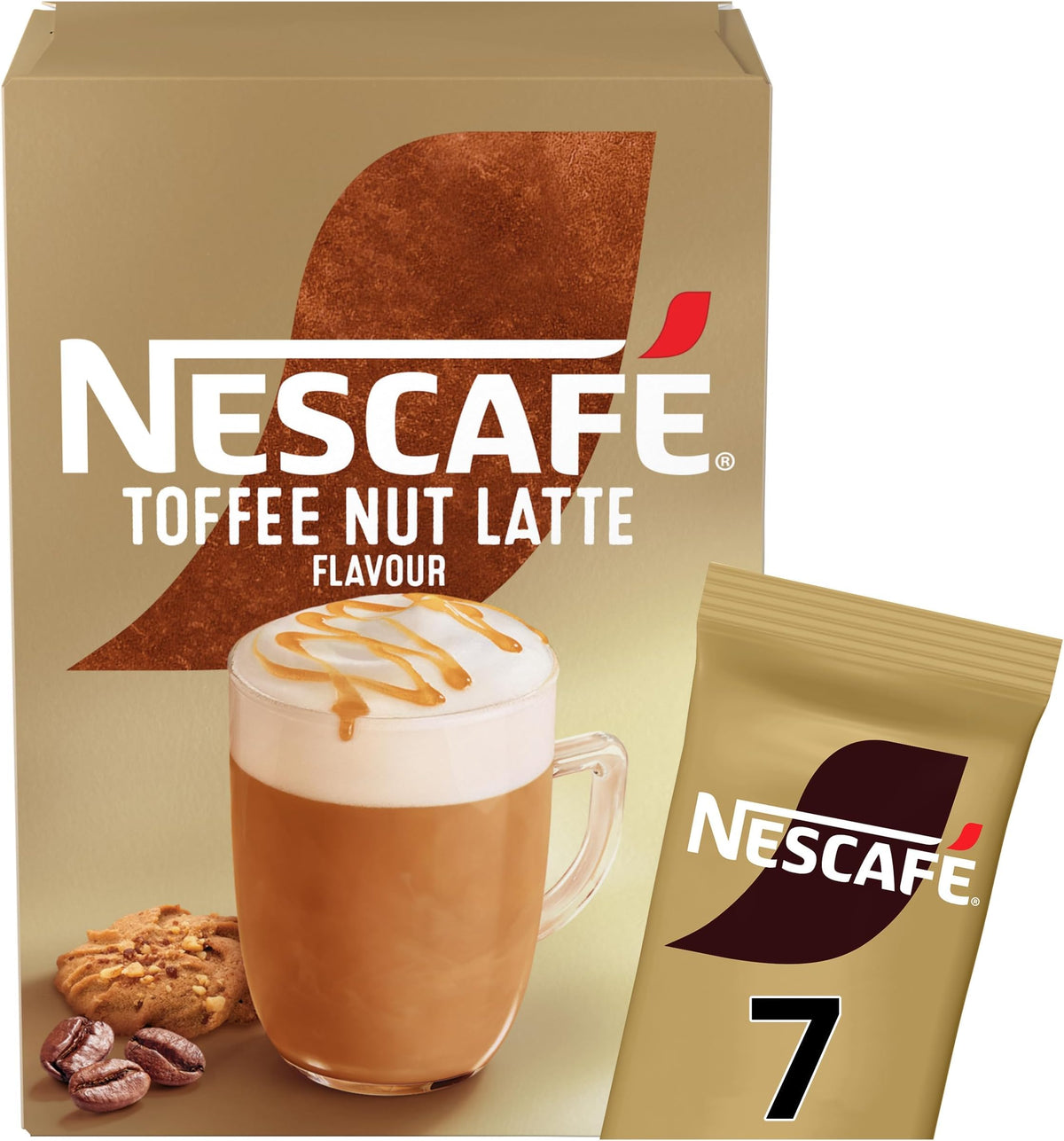 NESCAFÉ Toffee Nut Latte Instant Coffee - 7 Sachets | Pack of 6