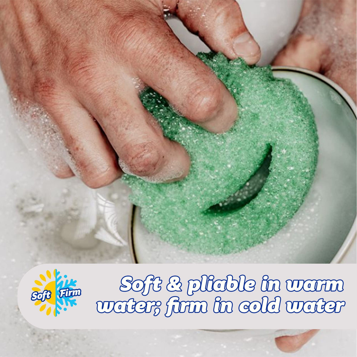 Scrub Daddy Colors Sponges - Temperature Controlled, Non-Scratch, Odor Resistant | 2 Pack Green 3