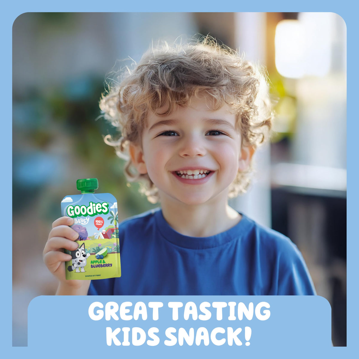 Goodies Bluey Apple & Blueberry Fruit Pouches - 1 of 5 a Day | 100% Fruit | No Added Sugar 8