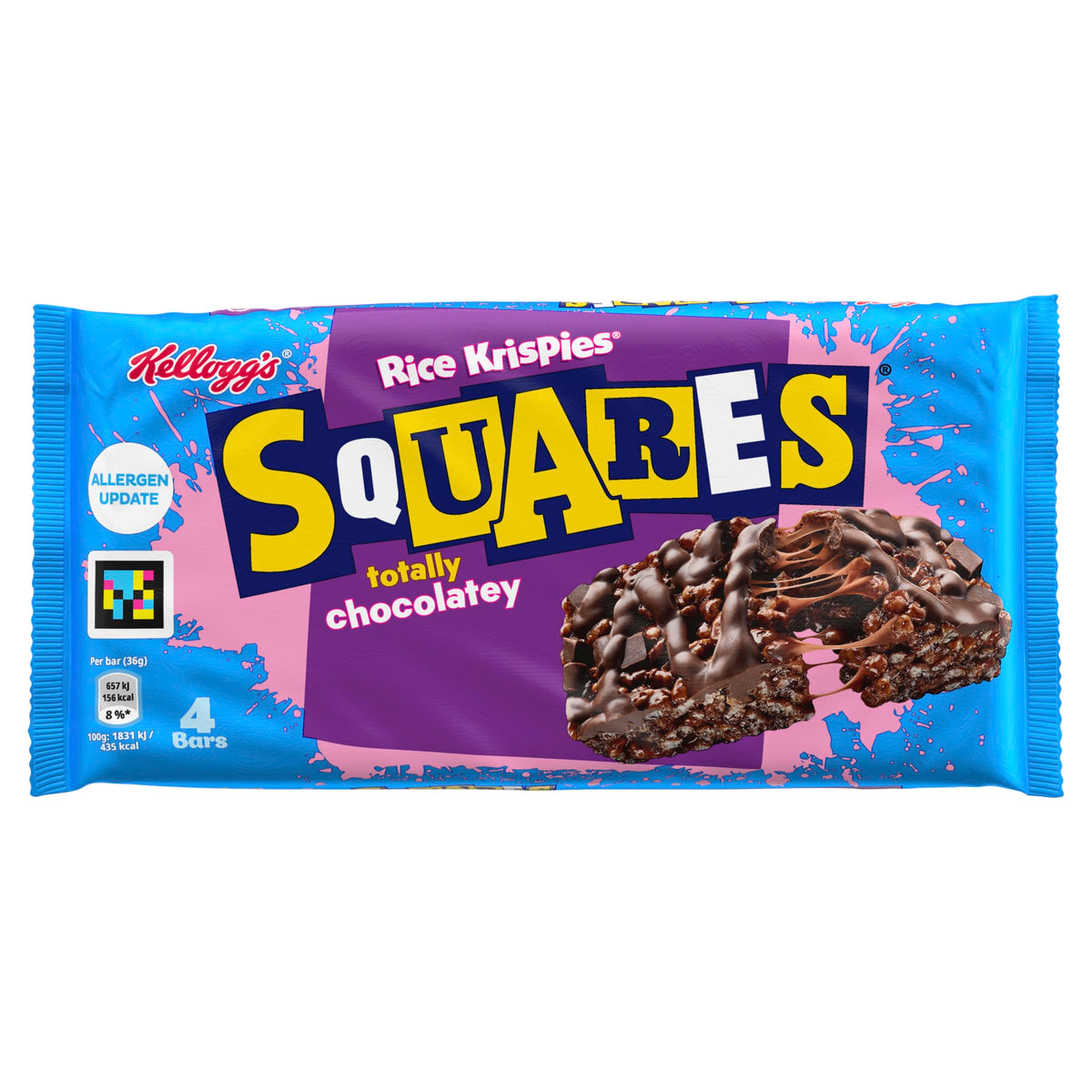 Rice Krispies Squares Chocolatey Cereal Bars - 4 x 36g