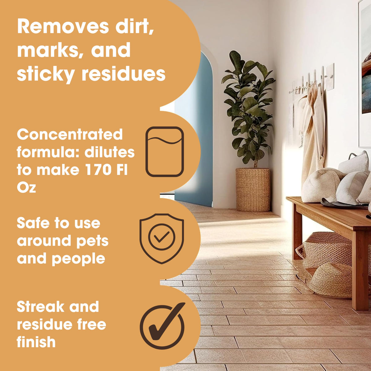 Furniture Clinic Stone & Tile Floor Cleaner - Concentrated Formula | Cleans 1000m² | Lemon Scent 3