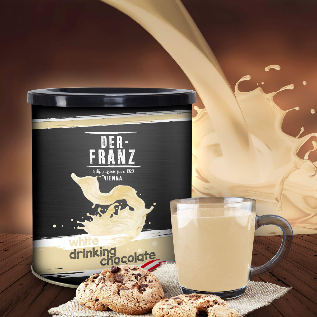 Der-Franz White Drinking Chocolate - Vanilla Flavour | 1000g Pack of 2