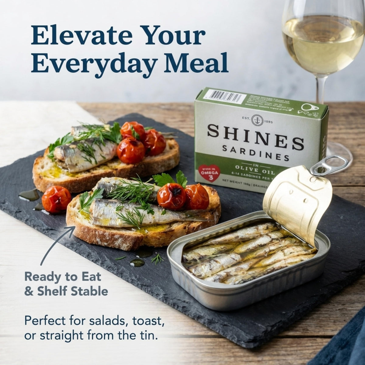 Shines Tinned Sardines in Olive Oil - 106g Can | Ready to Eat | Keto Friendly 7