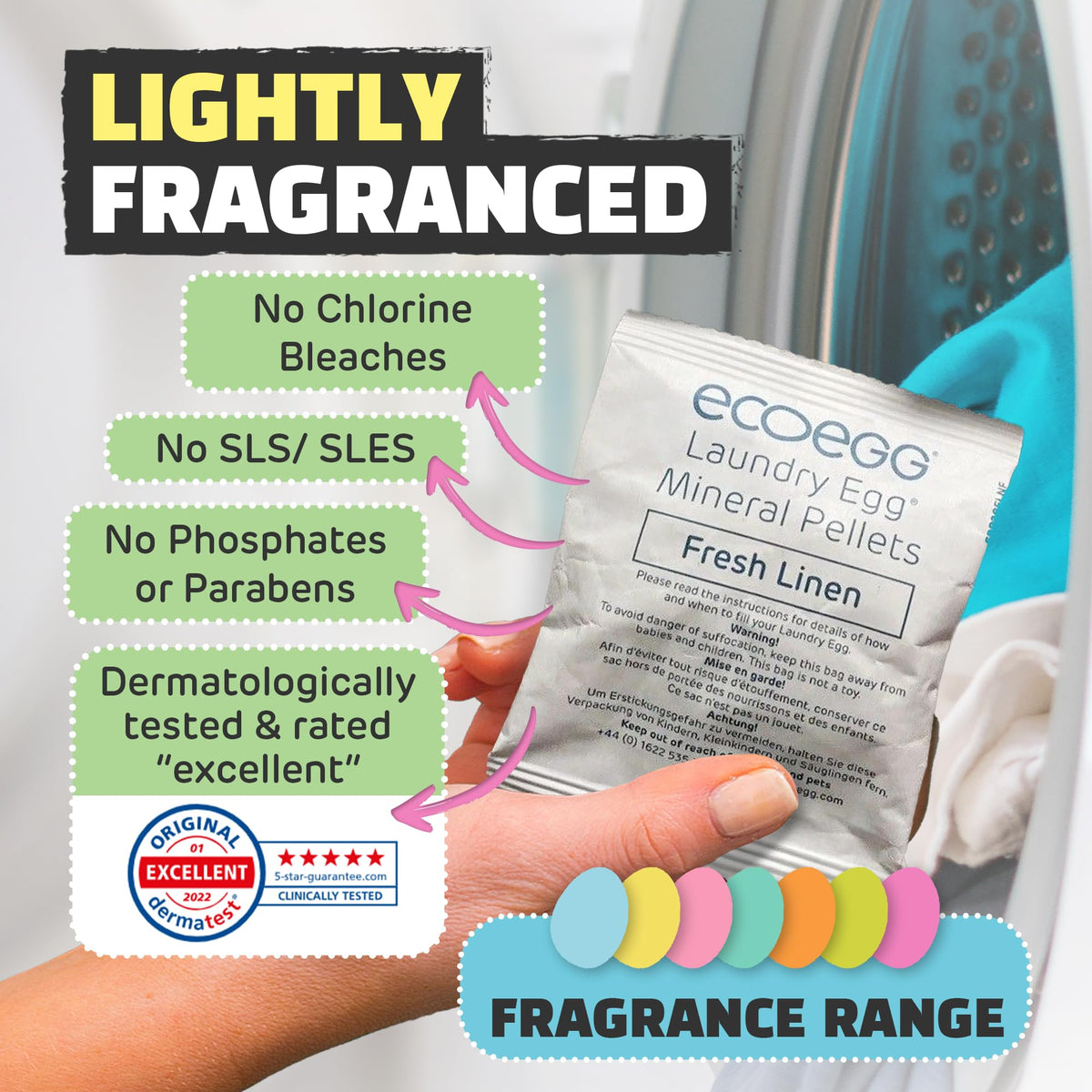 Ecoegg Laundry Egg Refill Pellets - Fresh Linen Scent | 50 Washes Per Pack | Pack of 2 6