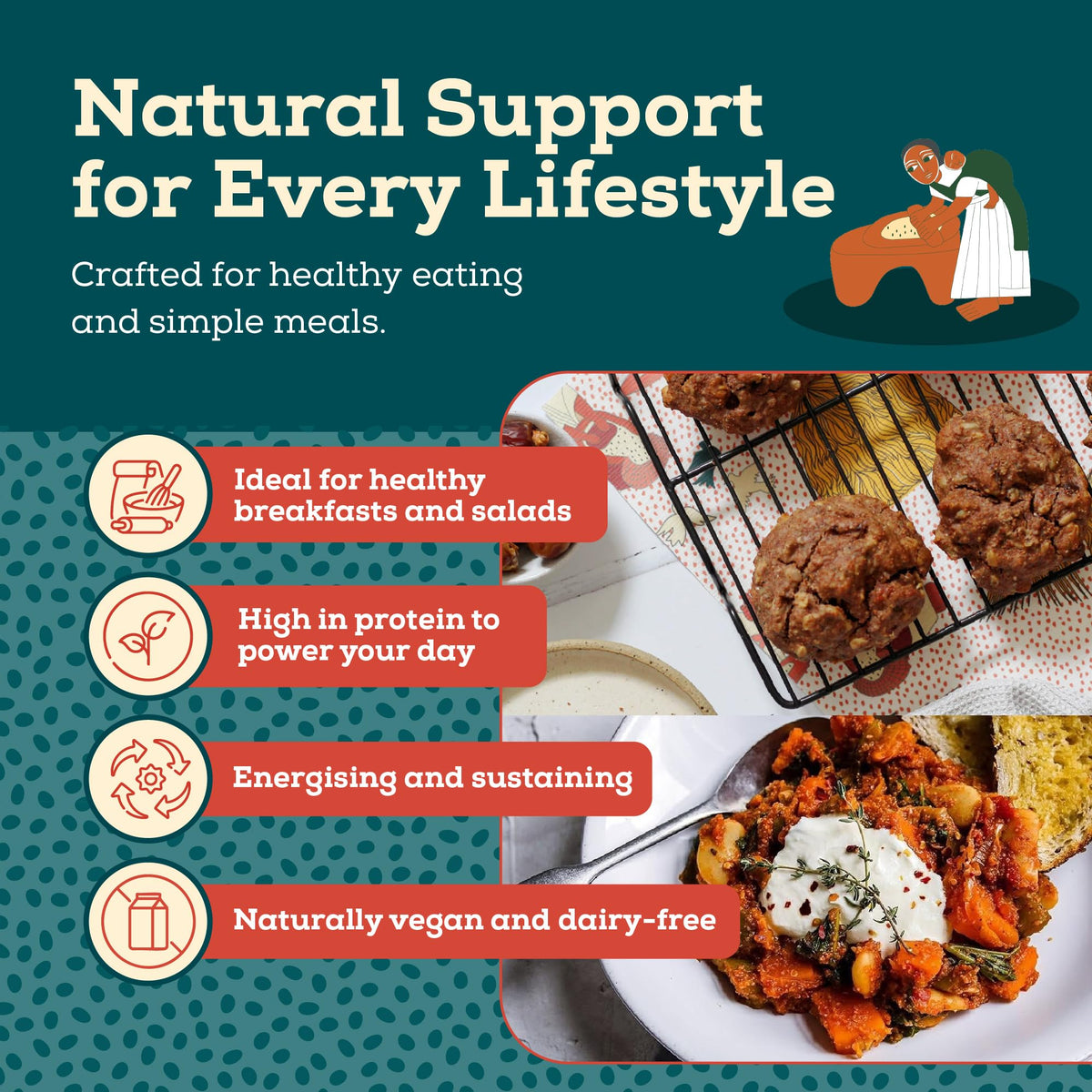 Lovegrass Ethiopia Brown Teff Grain - Gluten Free, Vegan, High Protein | 500g Pack of 2