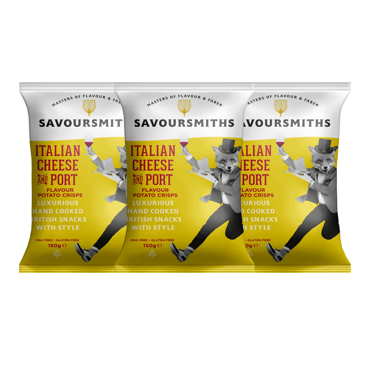 SAVOURSMITHS Italian Cheese & Port Crisps Multipack - 3 x 150g