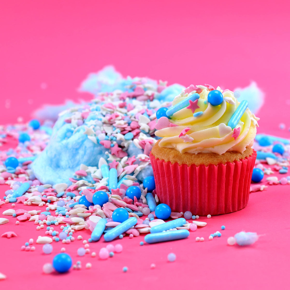 PME Out the Box Sprinkle Mix - Candy Floss Theme, Sugar Shapes, Resealable Box, 120g (Pack of 2) 5