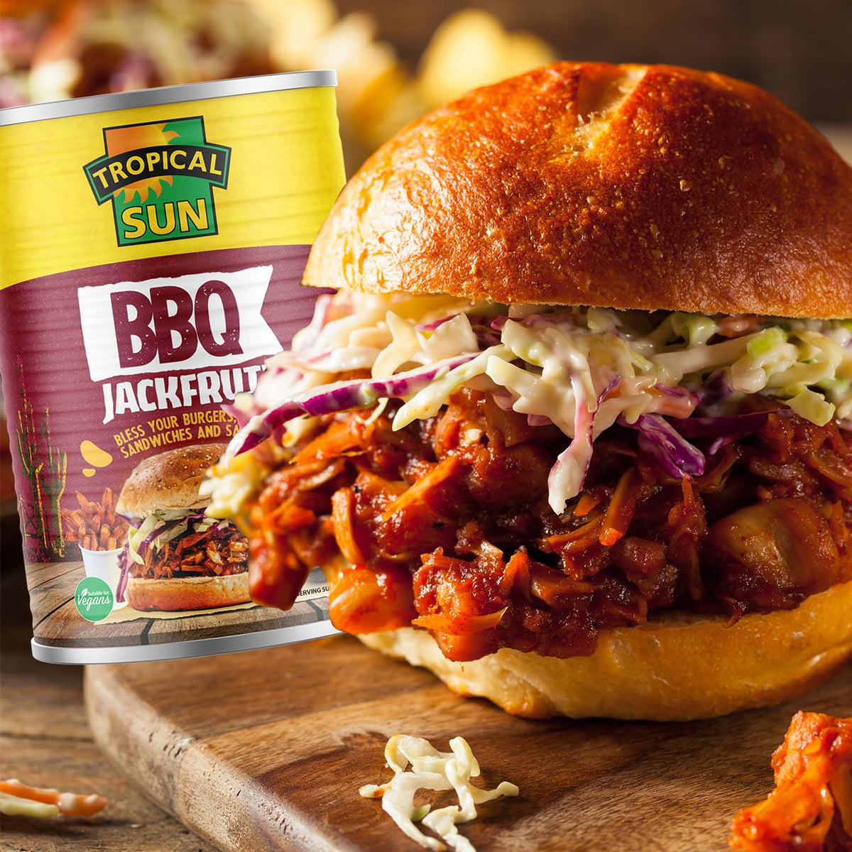 Tropical Sun Ready-to-Eat BBQ Jackfruit - 400g (Pack of 4) | Vegan & Vegetarian