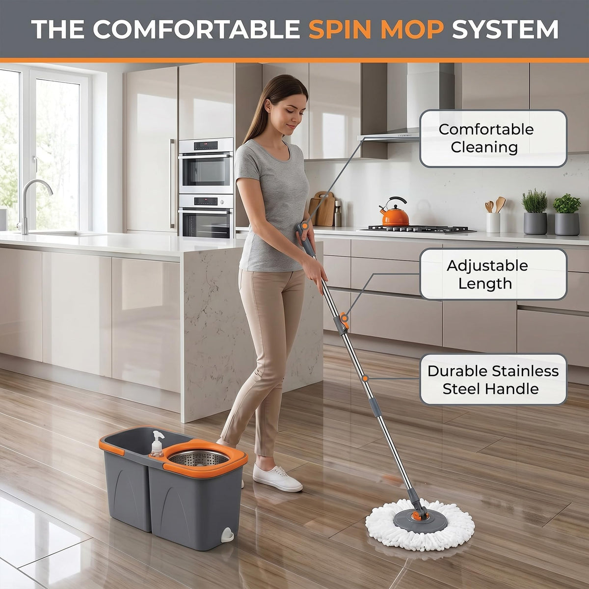 HomlyPro Spin Mop Replacement Heads - 6 Pack Microfiber Pads | Reusable & Machine Washable | Deep Cleaning 3