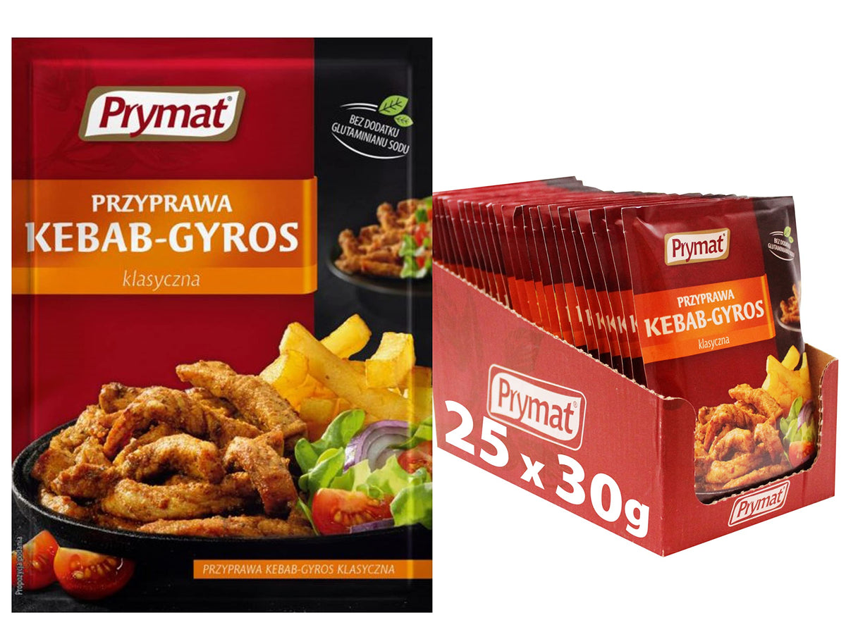Prymat Kebab-Gyros Meat Seasoning - 25 x 30g Sachets | Blend of Dried Herbs & Spices