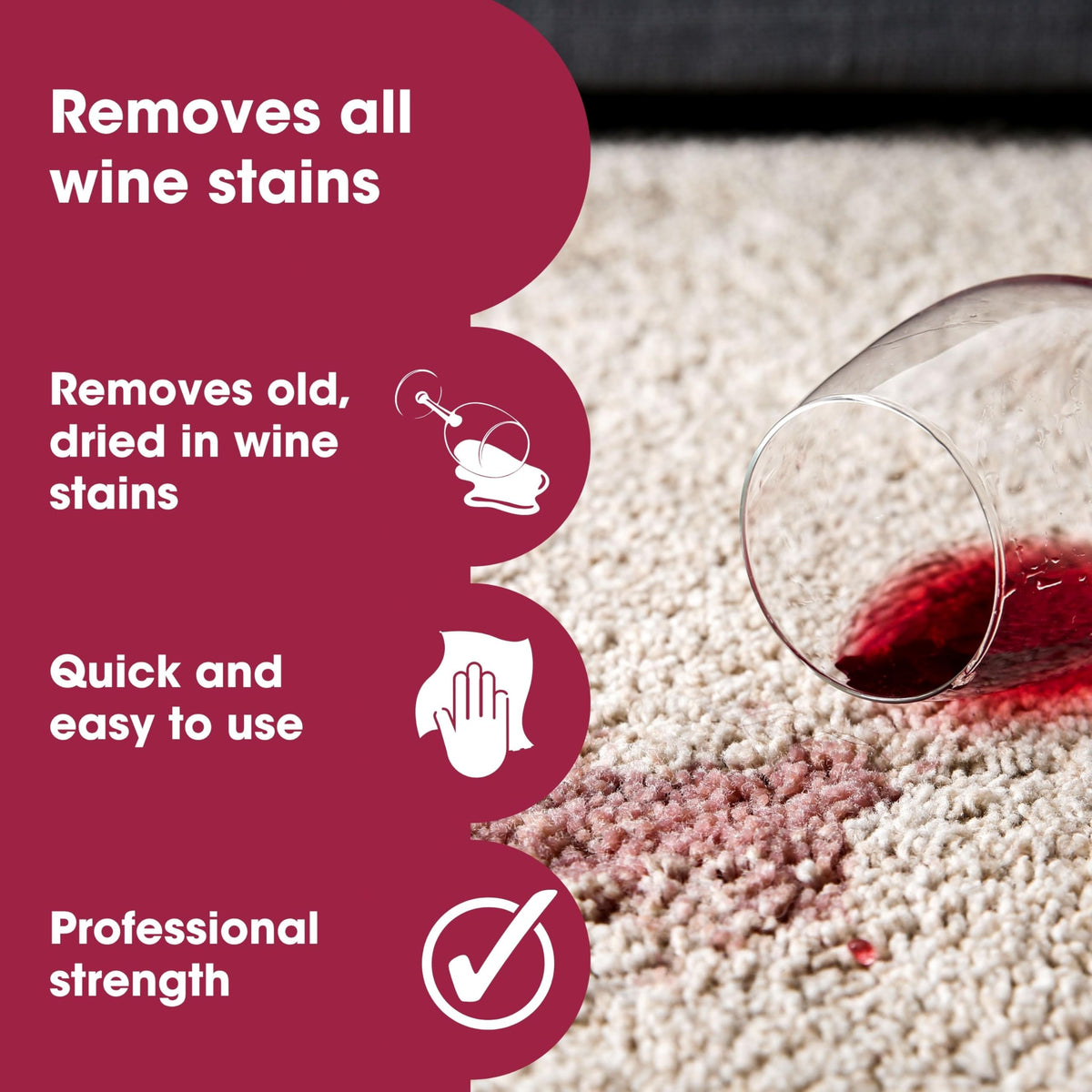 Furniture Clinic Red Wine Stain Remover - Removes Red Wine, Food & Drink Stains | 125 ml