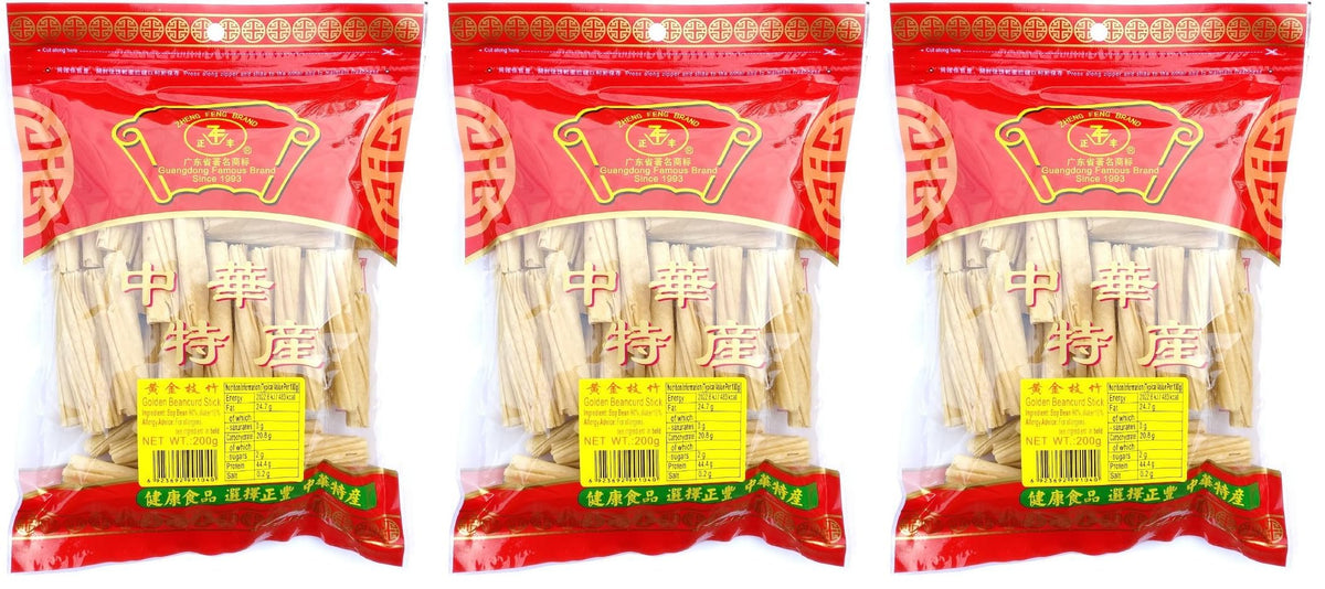 Zheng Feng Golden Beancurd Stick - 600g Pack (3 x 200g Units) 1