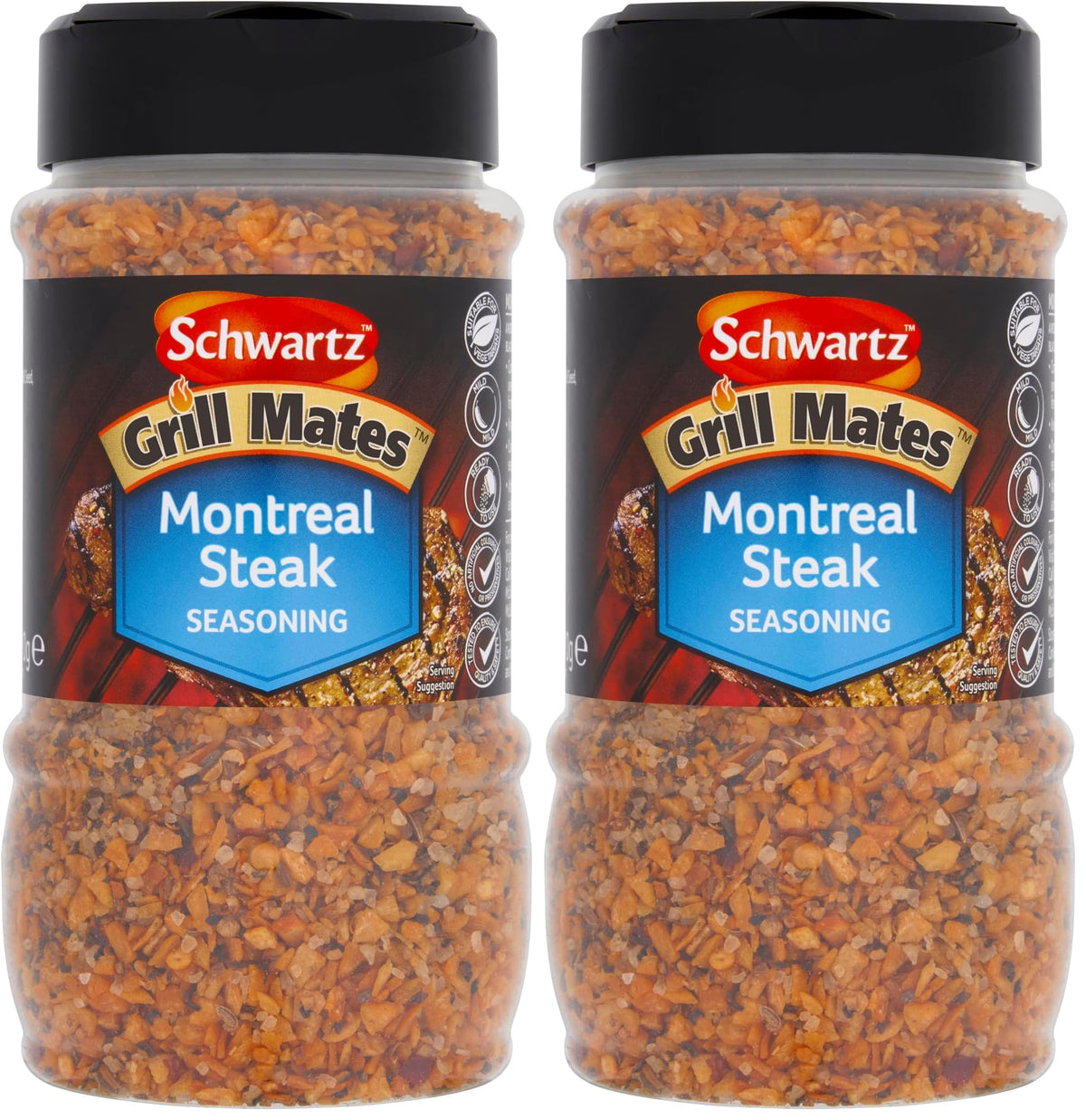 Schwartz Grill Mates Montreal Steak Seasoning - Mild Spicy Barbecue Seasoning | 370g (Pack of 2)