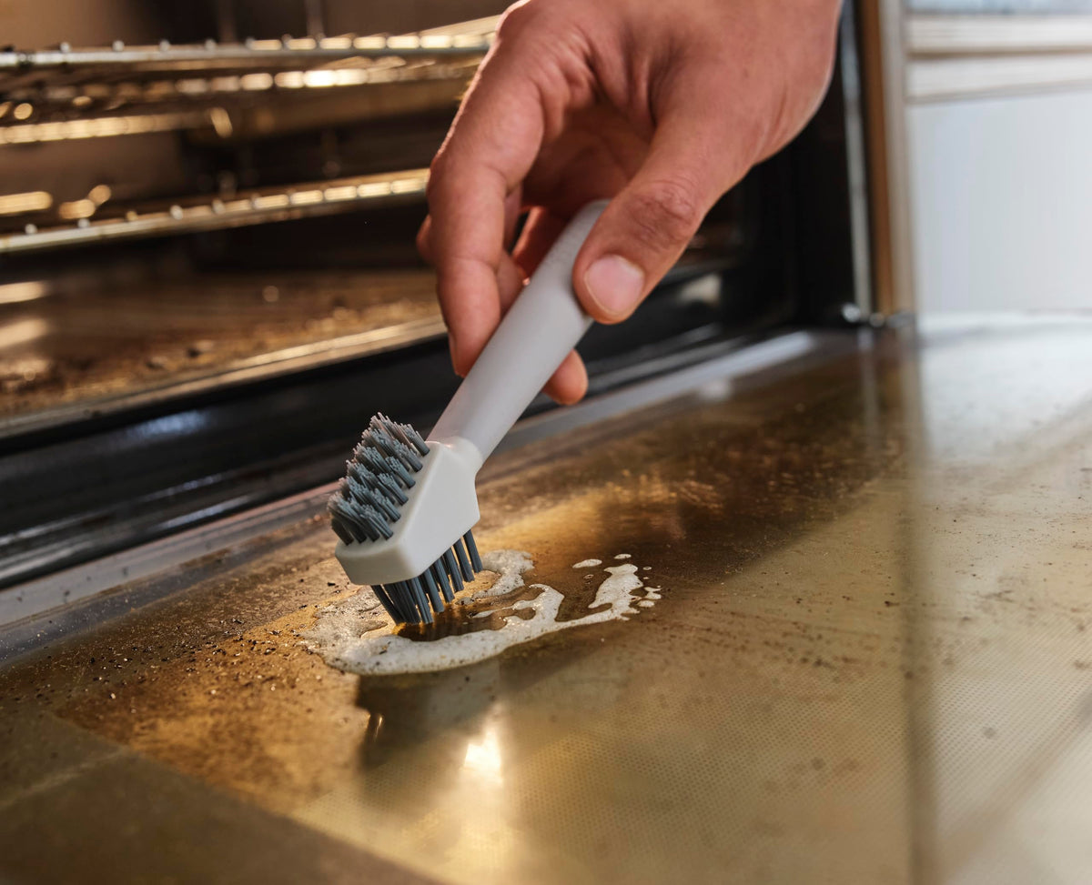 Joseph Joseph CleanTech 3-in-1 Bathroom Cleaning Brush - V-Shaped Bristles, Integrated Scraper | Light Stone 6