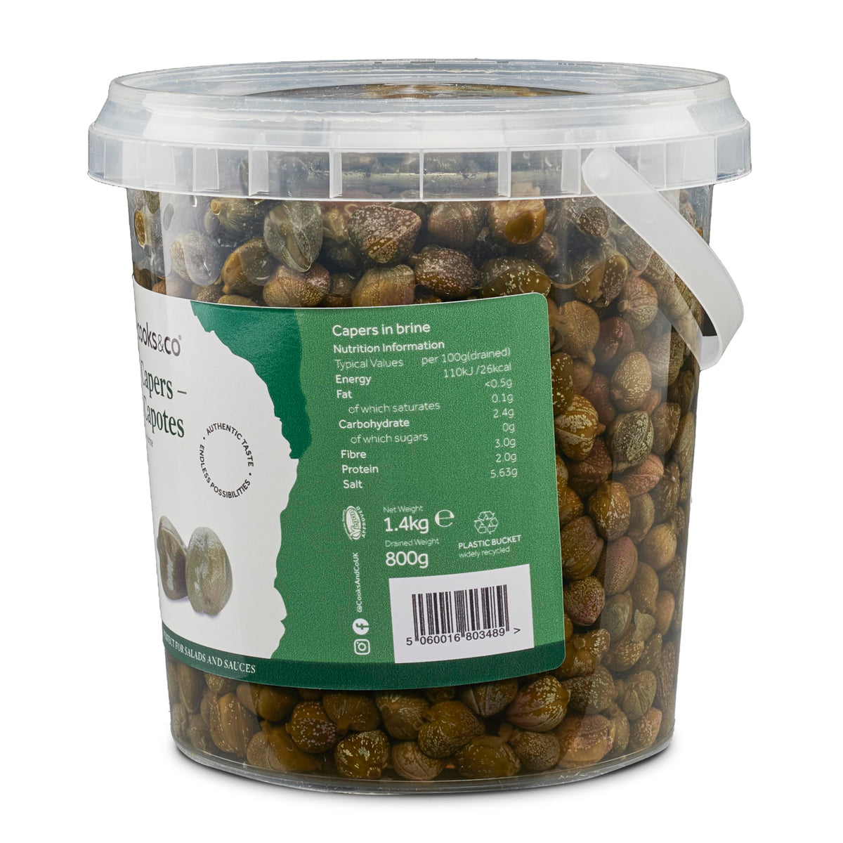 Cooks & Co Capers Capotes - Tangy & Fruity Flavour | 1.4kg 2