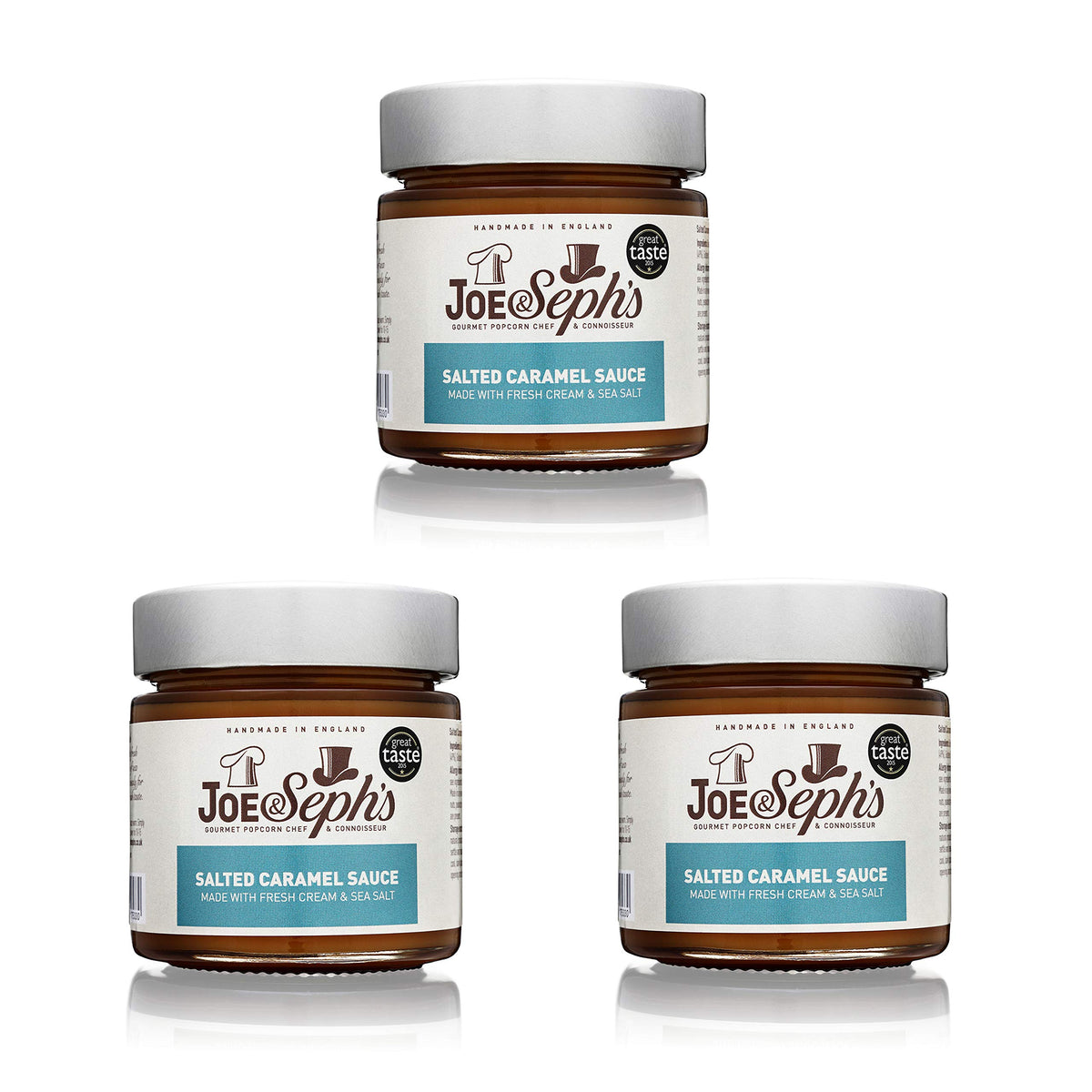 Joe & Seph's Salted Caramel Sauce - Handmade, Natural Ingredients | 3 x 230g Jars