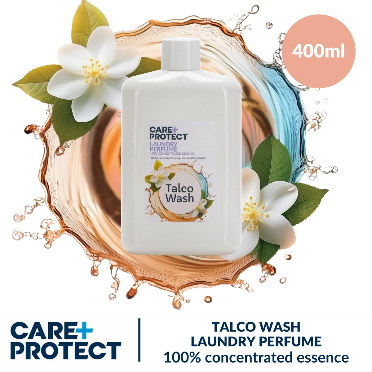 CARE + PROTECT Talco Wash Laundry Perfume - Long-Lasting Fragrance Up to 5 Weeks | 400ml