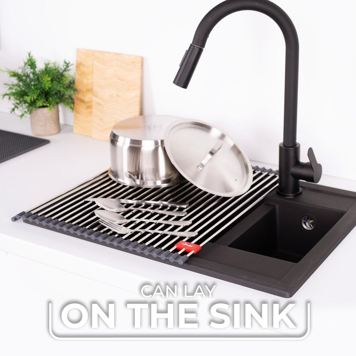Vileda Rollable Draining Rack - Stainless Steel & TPE, 45 x 40 cm, 24 Rails 5
