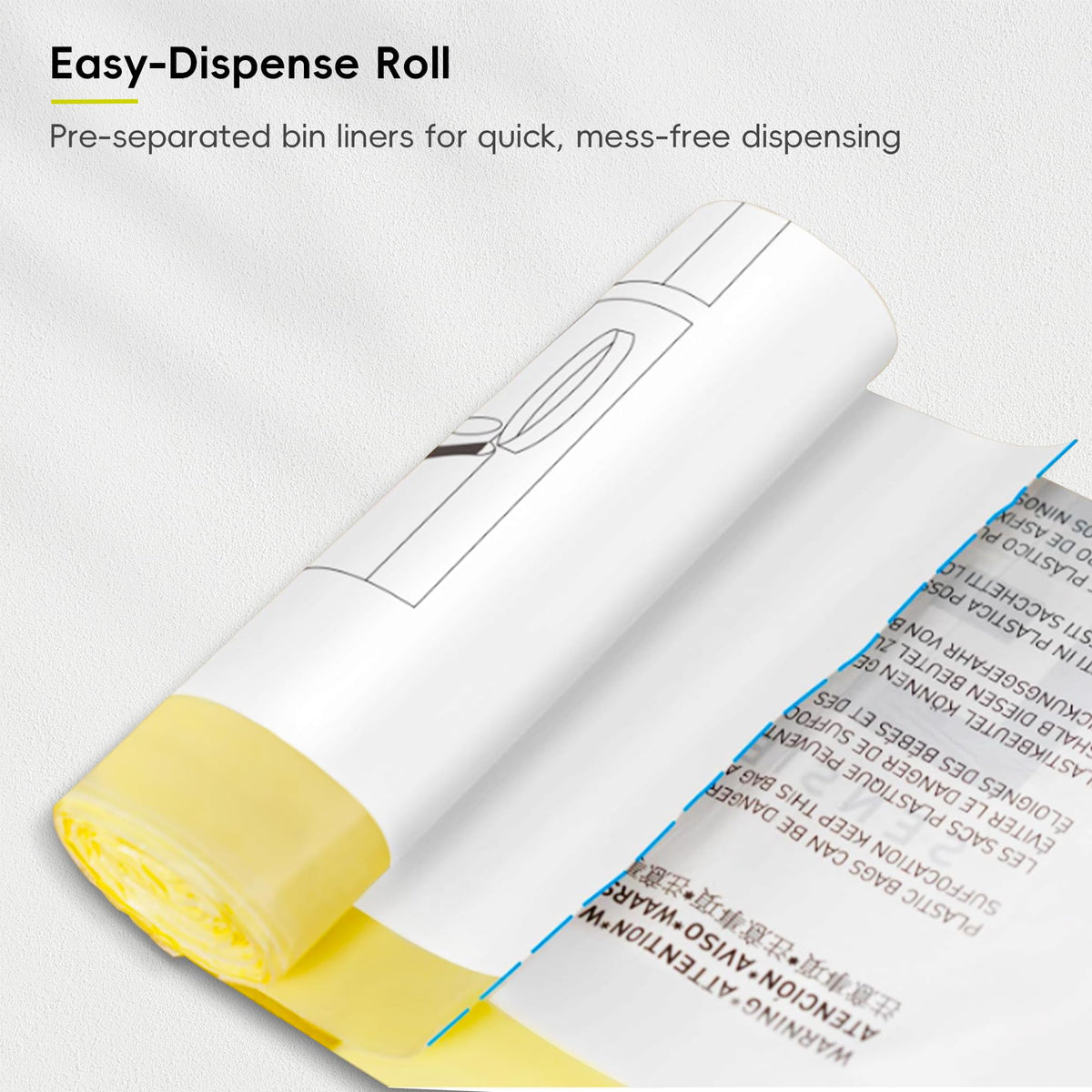EKO Drawstring Bin Bags - 35 Litre, 12 Count | Heavy Duty | Leak-Resistant 5