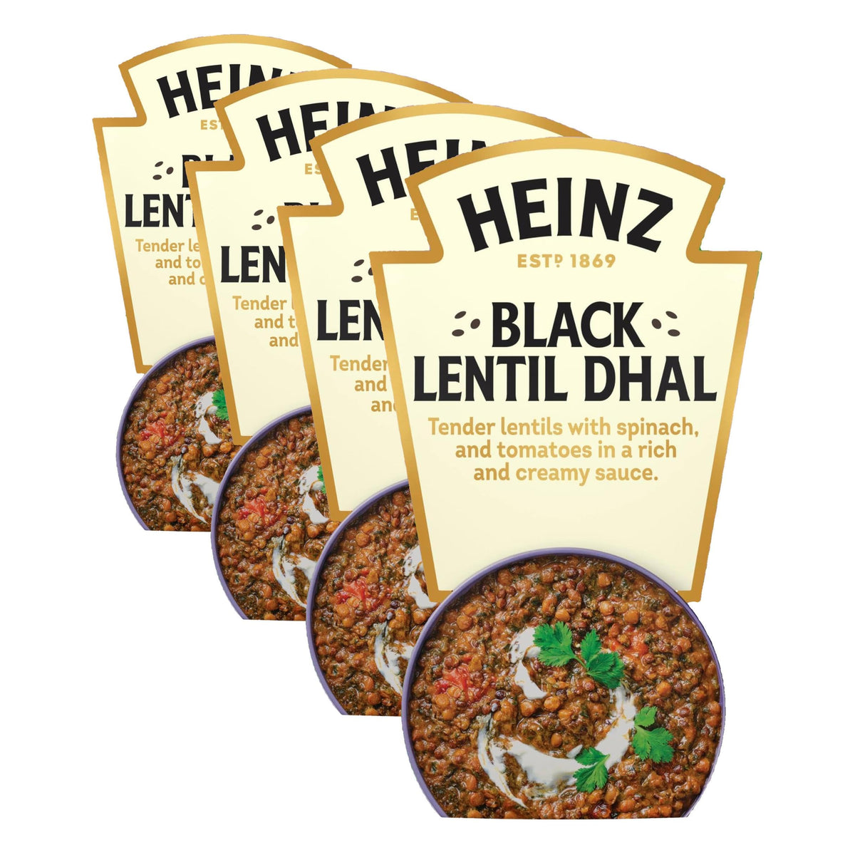 HEINZ Black Lentil Dhal with Spinach and Tomatoes - Ready Meal for One | Vegetarian | Source of Protein