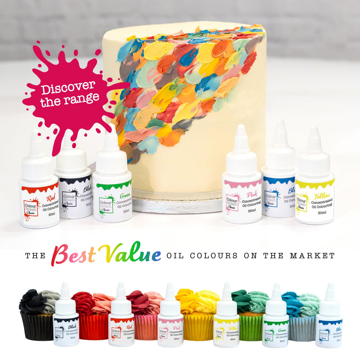 Colour Splash Oil Based Food Colour - Black | Vibrant Edible Colour for Baking | 30ml