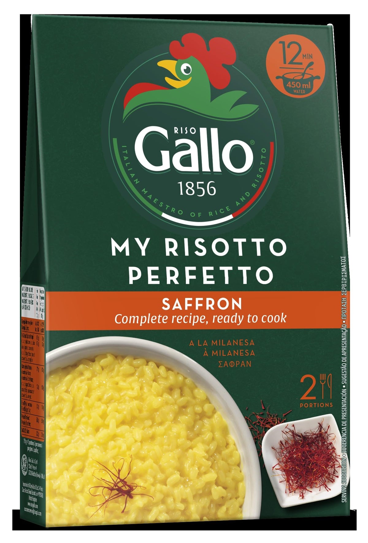 Riso Gallo My Risotto Perfetto Vegetarian Saffron - 175g (Pack of 6)