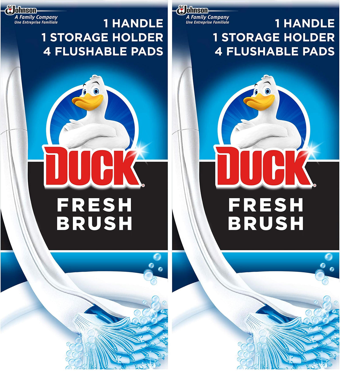 Duck Fresh Brush Toilet Cleaning System - Hygienic Flushable Cleaning Heads | 2 Count Pack