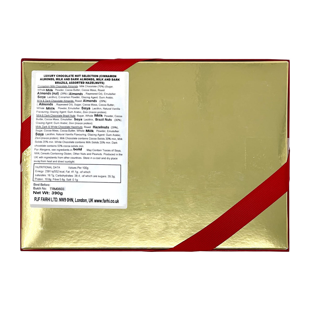 Rita Farhi Chocolate Covered Nuts Selection - Almonds, Brazils, Hazelnuts | 390g Gift Box 2