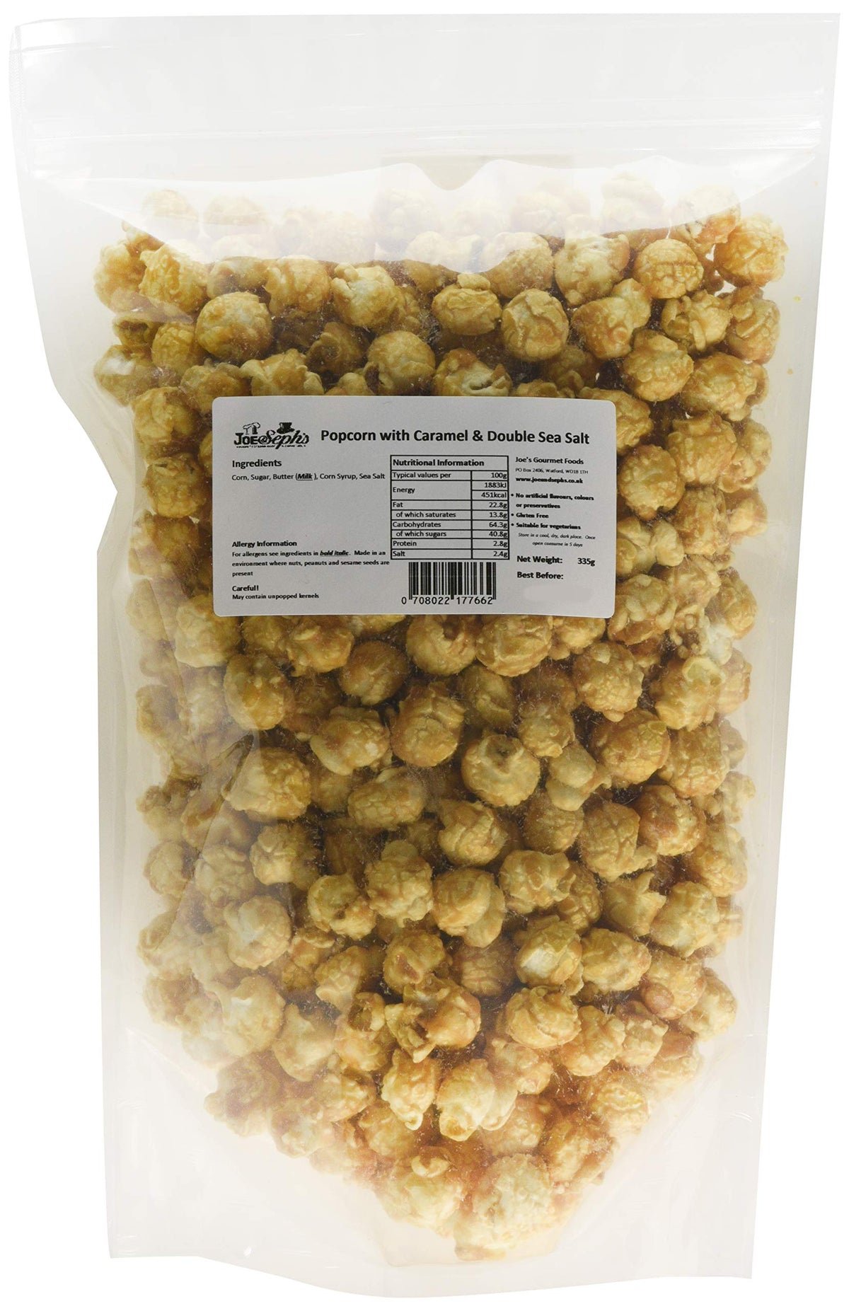 Joe & Seph's Double Salted Caramel Popcorn - 335g Bag