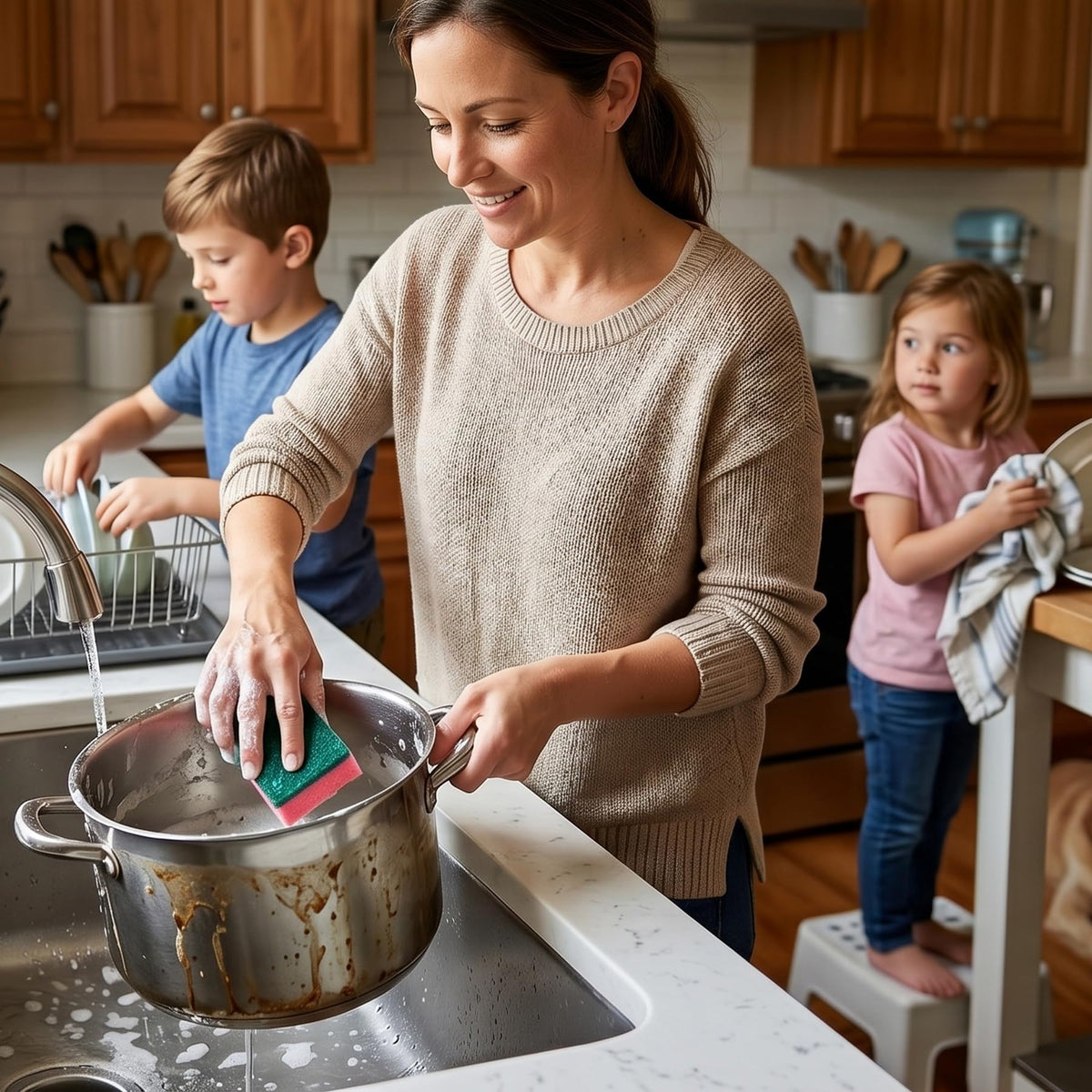 IDEA HOME Ms. KITCHEN Dishwashing Sponge - Dual-Sided Scrubber | Set of 10 | Multicolor 4