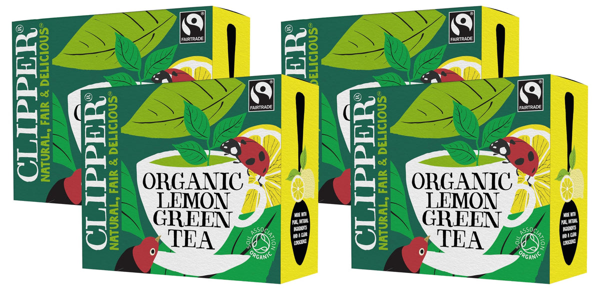 Clipper Organic Lemon Green Tea - 80 Teabags | Fairtrade & Organic