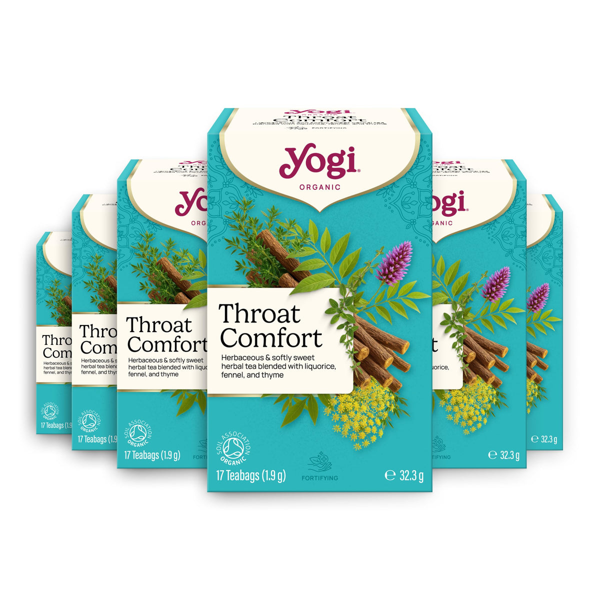 Yogi Throat Comfort Organic Herbal Tea - Throat Soothing | 102 Tea Bags | 6 Boxes 1