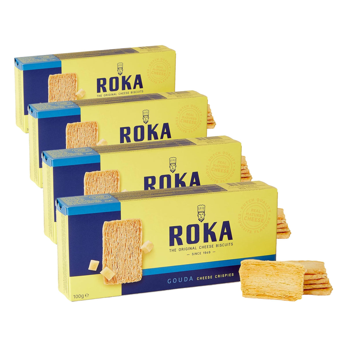 Roka Gouda Cheese Crispies - 30% Real Gouda Cheese | 100g Pack of 4