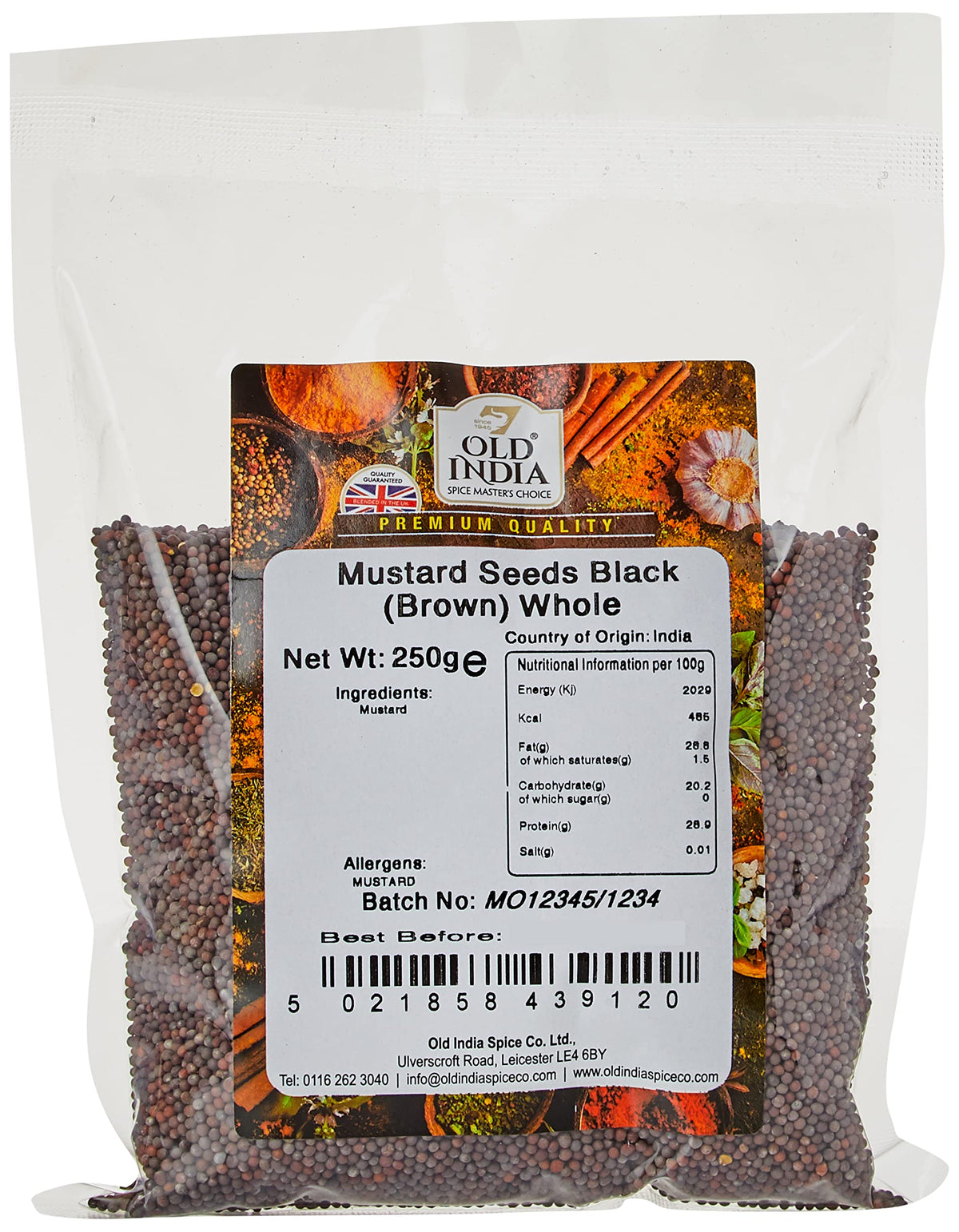 Old India Black Mustard Seeds - Whole, 250g