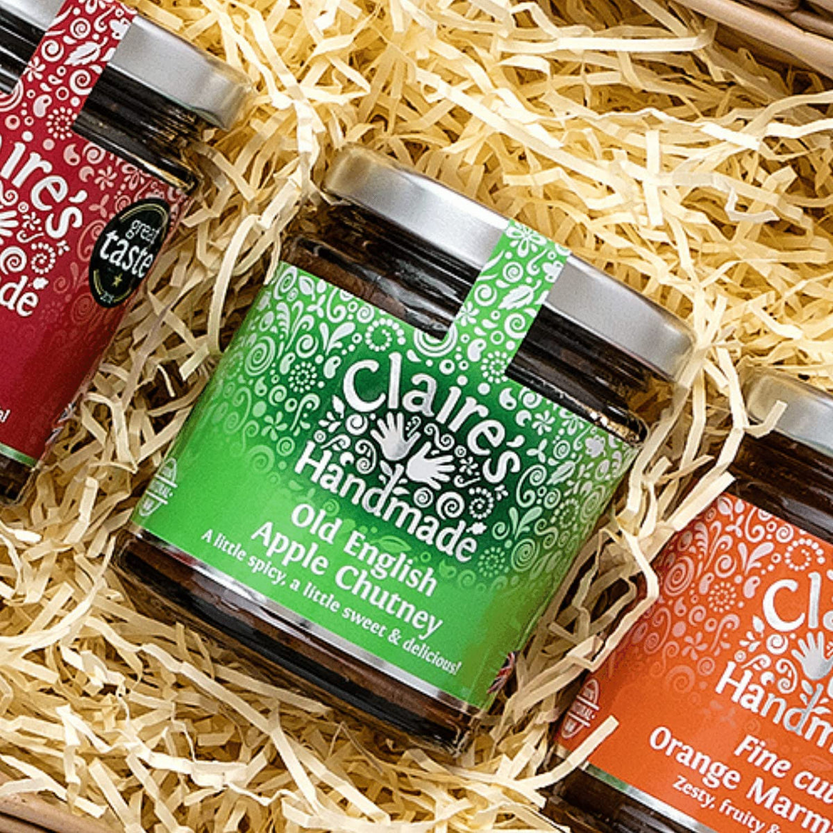 Claire's Handmade Old English & Apple Chutney - Sweet & Spicy Blend | 200g Pack of 2 | Vegetarian & Vegan