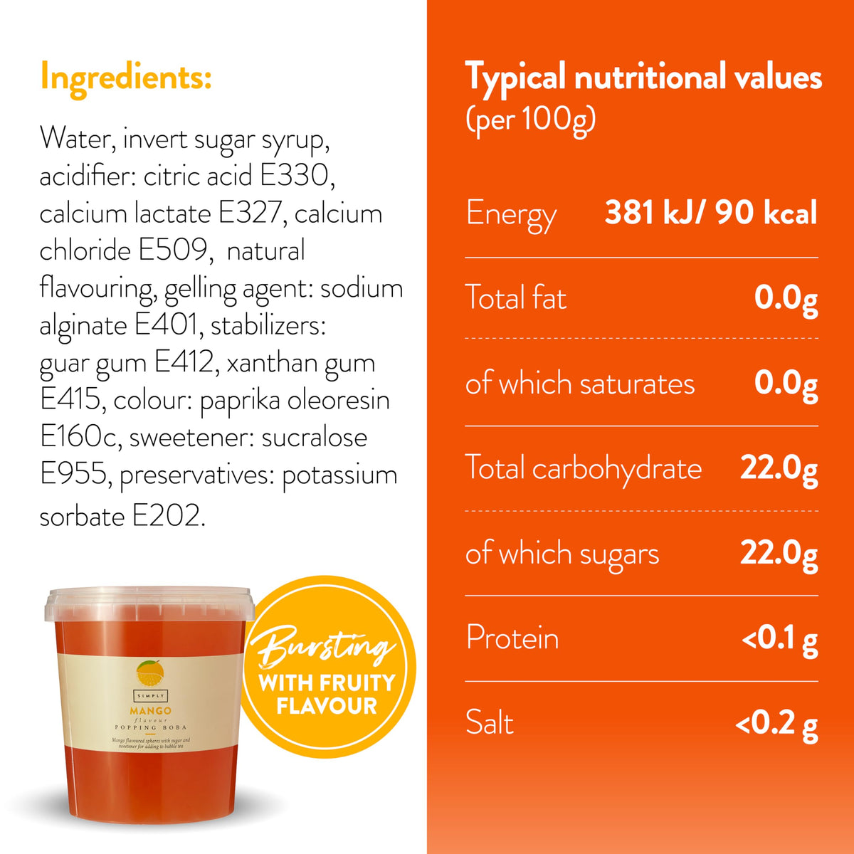 Simply Mango Popping Boba - 870g 3